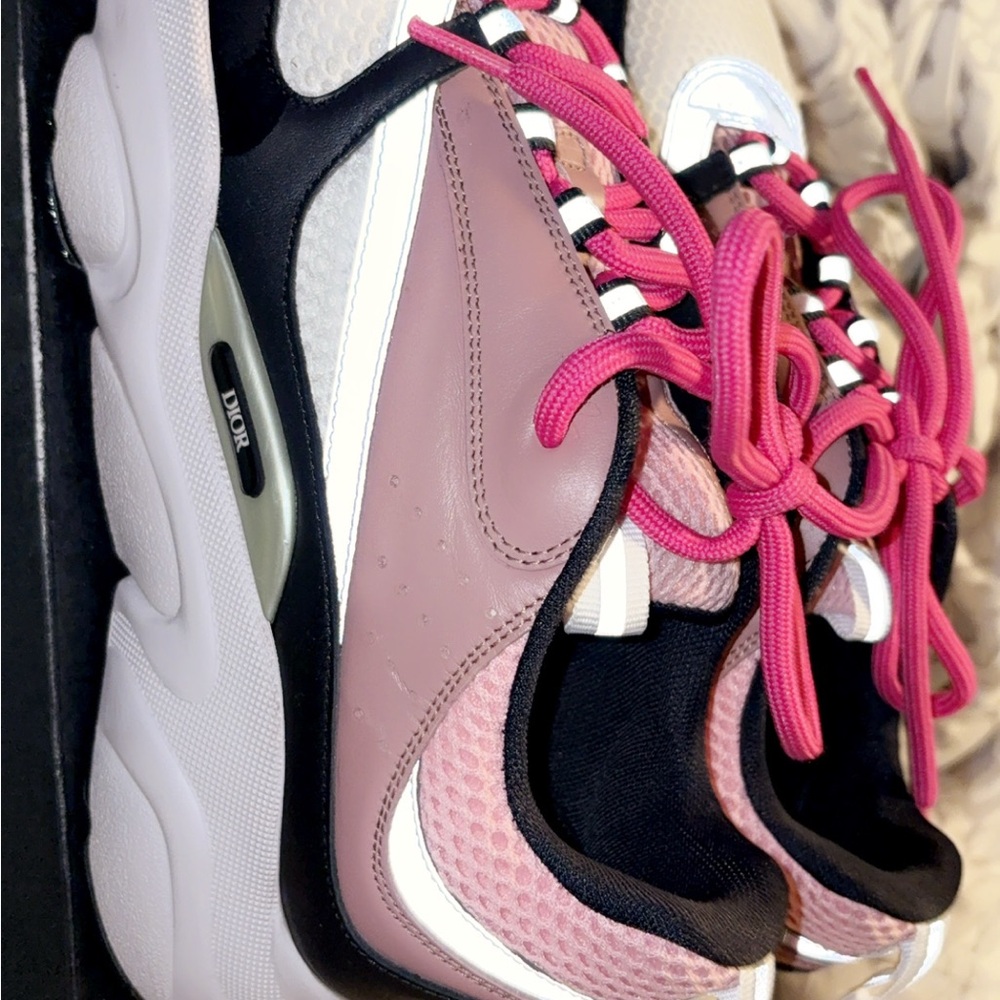 Dior Pink and Black Sneakers with Sporty Design